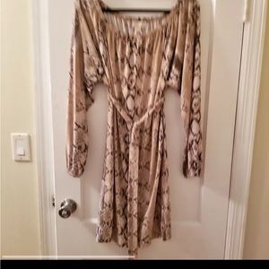 Michael Kors Belted snake print dress size 10